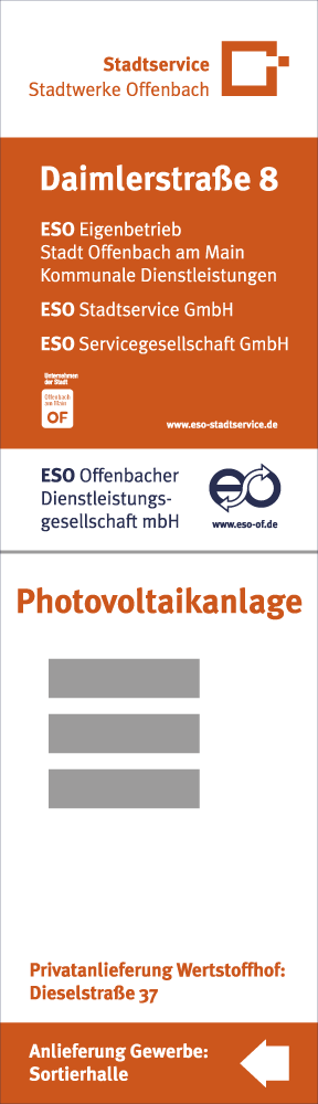 stelengestaltung für die einfahrt des stadtwerke unternehmens eso