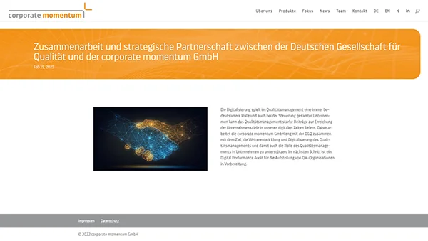 webdesign der artikel-post website für it-consulting unternehmen