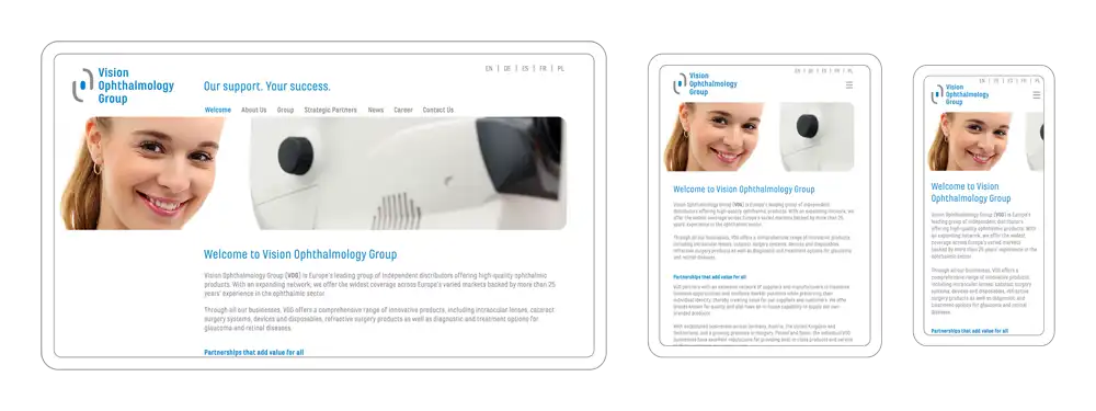Web design Healthcare Ophthalmology